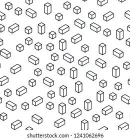 Dark BLUE vector seamless, isometric template with rhombus. Rectangles on abstract background with colorful gradient. Pattern for design of fabric, wallpapers.