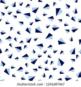 Dark BLUE vector seamless, isometric pattern with polygonal style. Decorative design in abstract style with triangles. Design for wallpaper, fabric makers.