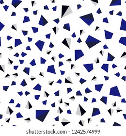 Dark BLUE vector seamless, isometric texture with triangular style. Abstract gradient illustration with triangles. Texture for window blinds, curtains.