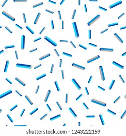 Dark BLUE vector seamless, isometric pattern with sharp lines. Shining colored illustration with sharp stripes. Texture for window blinds, curtains.