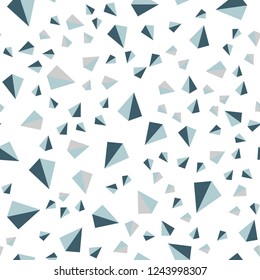 Dark BLUE vector seamless, isometric background with triangles. Modern abstract illustration with colorful triangles. Pattern for trendy fabric, wallpapers.
