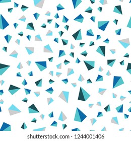 Dark BLUE vector seamless, isometric layout with lines, triangles. Glitter abstract illustration with triangular shapes. Design for wallpaper, fabric makers.
