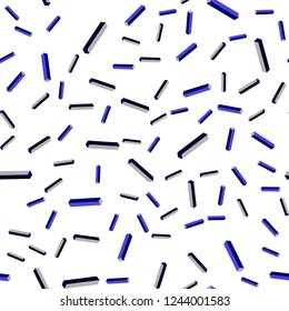 Dark BLUE vector seamless, isometric cover with stright stripes. Blurred decorative design in simple style with lines. Pattern for trendy fabric, wallpapers.