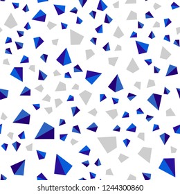 Dark BLUE vector seamless, isometric layout with lines, triangles. Triangles on abstract background with colorful gradient. Design for textile, fabric, wallpapers.