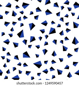Dark BLUE vector seamless, isometric template with crystals, triangles. Triangles on abstract background with colorful gradient. Pattern for trendy fabric, wallpapers.