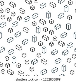 Dark BLUE vector seamless, isometric background with rectangles. Rectangles on abstract background with colorful gradient. Design for wallpaper, fabric makers.