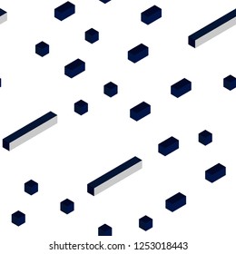 Dark BLUE vector seamless, isometric background with rectangles. Modern abstract illustration with colorful rectangles. Pattern for trendy fabric, wallpapers.
