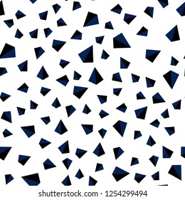 Dark BLUE vector seamless, isometric cover with polygonal style. Modern abstract illustration with colorful triangles. Design for textile, fabric, wallpapers.