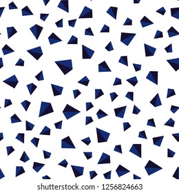 Dark BLUE vector seamless, isometric backdrop with lines, triangles. Triangles on abstract background with colorful gradient. Design for textile, fabric, wallpapers.