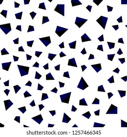 Dark BLUE vector seamless, isometric background with triangles. Illustration with set of colorful triangles. Design for textile, fabric, wallpapers.