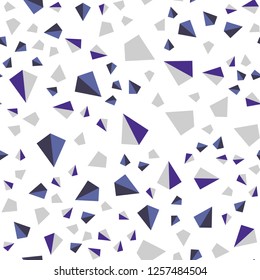 Dark BLUE vector seamless, isometric background with triangles. Glitter abstract illustration with triangular shapes. Pattern for design of fabric, wallpapers.