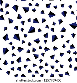 Dark BLUE vector seamless, isometric backdrop with lines, triangles. Decorative design in abstract style with triangles. Design for wallpaper, fabric makers.