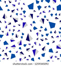 Dark BLUE vector seamless, isometric texture with triangular style. Illustration with set of colorful triangles. Design for wallpaper, fabric makers.