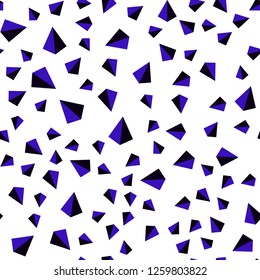 Dark BLUE vector seamless, isometric backdrop with lines, triangles. Illustration with set of colorful triangles. Pattern for trendy fabric, wallpapers.