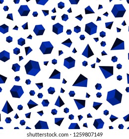 Dark BLUE vector seamless, isometric layout with rectangles, triangles. Illustration with colorful triangles, rectangles. Design for wallpaper, fabric makers.