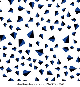 Dark BLUE vector seamless, isometric background with triangles. Decorative design in abstract style with triangles. Pattern for trendy fabric, wallpapers.