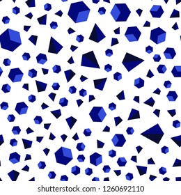 Dark BLUE vector seamless, isometric backdrop with lines, rhombus. Lines, rhombus with colorful gradient. Pattern for design of fabric, wallpapers.