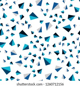 Dark BLUE vector seamless, isometric texture with triangular style. Abstract gradient illustration with triangles. Design for textile, fabric, wallpapers.