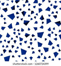 Dark BLUE vector seamless, isometric pattern with polygonal style. Illustration with set of colorful triangles. Pattern for trendy fabric, wallpapers.