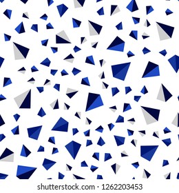 Dark BLUE vector seamless, isometric layout with lines, triangles. Abstract gradient illustration with triangles. Design for wallpaper, fabric makers.