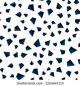 Dark BLUE vector seamless, isometric texture with triangular style. Glitter abstract illustration with triangular shapes. Template for business cards, websites.