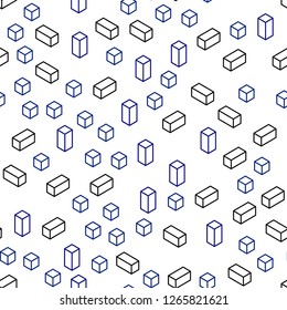 Dark BLUE vector seamless, isometric cover in polygonal style. Rectangles on abstract background with colorful gradient. Design for wallpaper, fabric makers.
