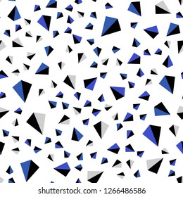 Dark BLUE vector seamless, isometric background with triangles. Beautiful illustration with triangles in nature style. Pattern for trendy fabric, wallpapers.