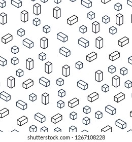 Dark BLUE vector seamless, isometric background with rectangles. Modern abstract illustration with colorful rectangles. Design for wallpaper, fabric makers.