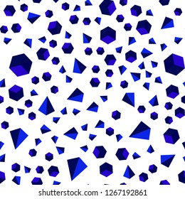 Dark BLUE vector seamless, isometric backdrop with lines, rhombus. Lines, rhombus with colorful gradient. Design for textile, fabric, wallpapers.