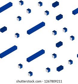 Dark BLUE vector seamless, isometric backdrop with rhombus. Abstract gradient illustration with rectangles. Template for business cards, websites.