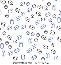 Dark BLUE vector seamless, isometric backdrop with rhombus. Modern abstract illustration with colorful rectangles. Template for business cards, websites.