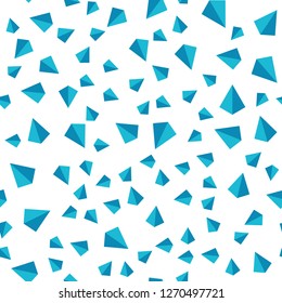 Dark BLUE vector seamless, isometric backdrop with lines, triangles. Illustration with set of colorful triangles. Texture for window blinds, curtains.