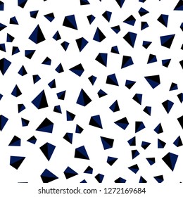 Dark BLUE vector seamless, isometric template with crystals, triangles. Decorative design in abstract style with triangles. Template for business cards, websites.
