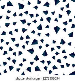 Dark BLUE vector seamless, isometric pattern with polygonal style. Illustration with set of colorful triangles. Design for textile, fabric, wallpapers.