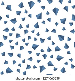 Dark BLUE vector seamless, isometric backdrop with lines, triangles. Decorative design in abstract style with triangles. Pattern for design of fabric, wallpapers.