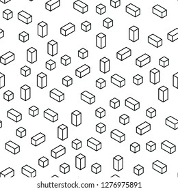 Dark BLUE vector seamless, isometric texture in rectangular style. Glitter abstract illustration with rectangular shapes. Design for textile, fabric, wallpapers.