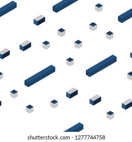 Dark BLUE vector seamless, isometric template with rhombus. Glitter abstract illustration with rectangular shapes. Template for business cards, websites.