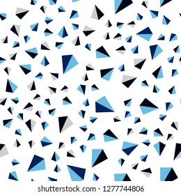 Dark BLUE vector seamless, isometric cover with polygonal style. Triangles on abstract background with colorful gradient. Pattern for trendy fabric, wallpapers.