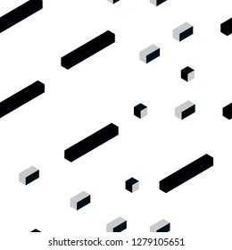 Dark BLUE vector seamless, isometric backdrop with rhombus. Glitter abstract illustration with rectangular shapes. Pattern for design of fabric, wallpapers.