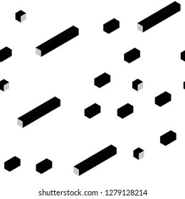 Dark BLUE vector seamless, isometric background with rectangles. Decorative design in abstract style with rectangles. Design for textile, fabric, wallpapers.