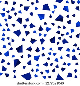 Dark BLUE vector seamless, isometric layout with lines, triangles. Modern abstract illustration with colorful triangles. Texture for window blinds, curtains.