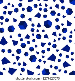 Dark BLUE vector seamless, isometric layout with rectangles, triangles. Abstract illustration with colorful lines, cubes. Texture for window blinds, curtains.