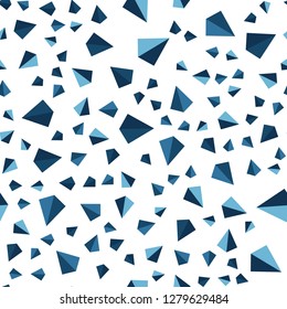 Dark BLUE vector seamless, isometric texture with triangular style. Decorative design in abstract style with triangles. Design for textile, fabric, wallpapers.