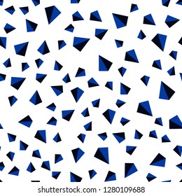 Dark BLUE vector seamless, isometric backdrop with lines, triangles. Glitter abstract illustration with triangular shapes. Texture for window blinds, curtains.