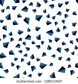 Dark BLUE vector seamless, isometric cover with polygonal style. Modern abstract illustration with colorful triangles. Texture for window blinds, curtains.