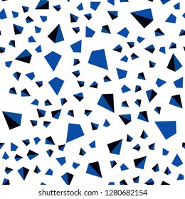 Dark BLUE vector seamless, isometric layout with lines, triangles. Modern abstract illustration with colorful triangles. Pattern for trendy fabric, wallpapers.