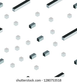 Dark BLUE vector seamless, isometric texture in rectangular style. Modern abstract illustration with colorful rectangles. Template for business cards, websites.