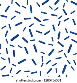 Dark BLUE vector seamless, isometric template with repeated sticks. Blurred decorative design in simple style with lines. Pattern for trendy fabric, wallpapers.