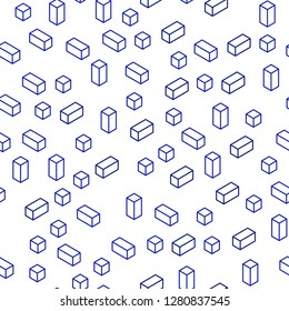 Dark BLUE vector seamless, isometric cover in polygonal style. Glitter abstract illustration with rectangular shapes. Pattern for trendy fabric, wallpapers.
