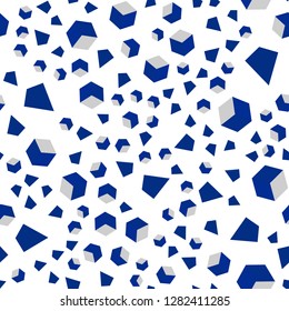 Dark BLUE vector seamless, isometric texture with poly style with cubes. Lines, rhombus with colorful gradient. Pattern for trendy fabric, wallpapers.